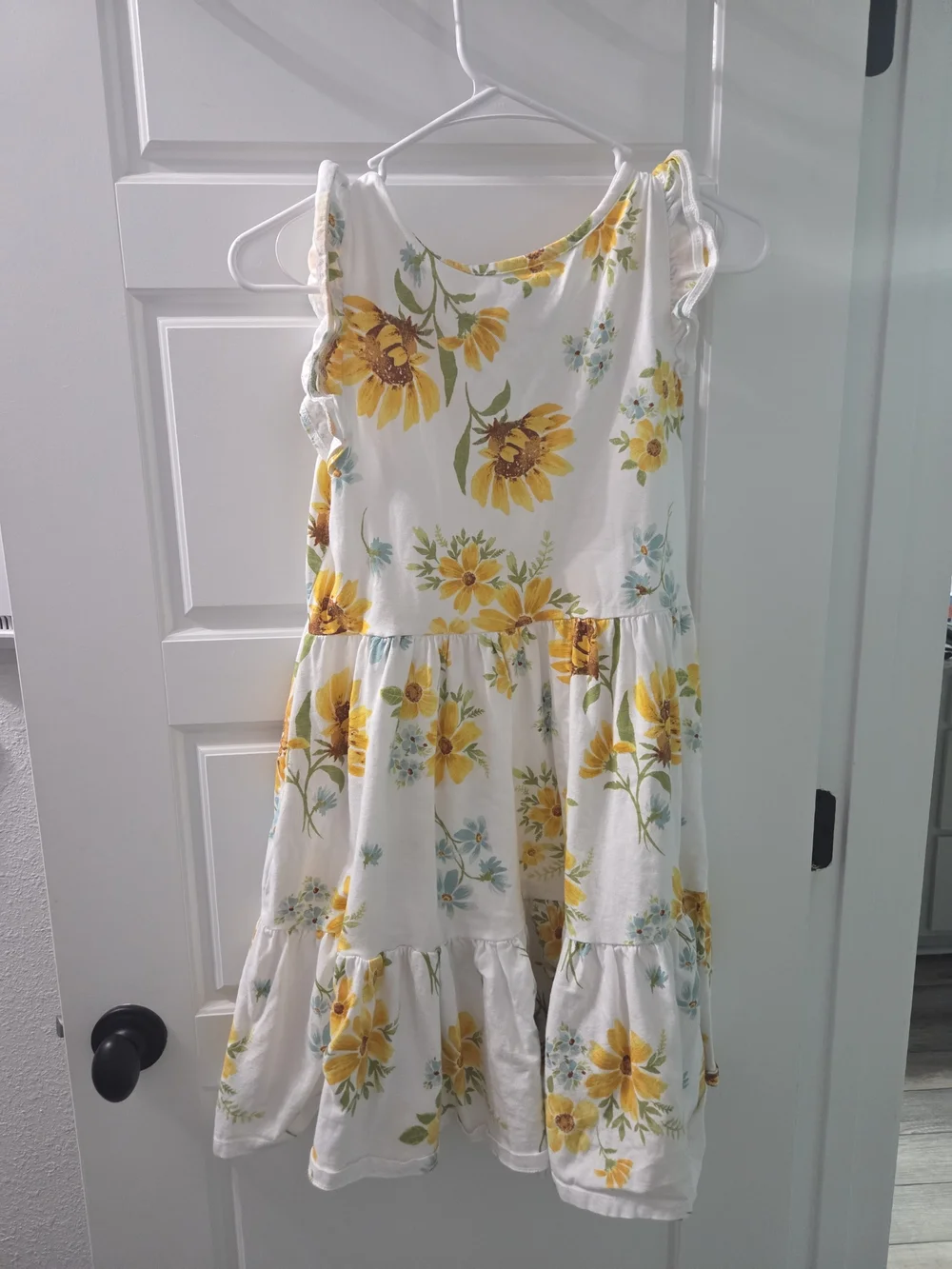 Girls' White Sunflower Dress